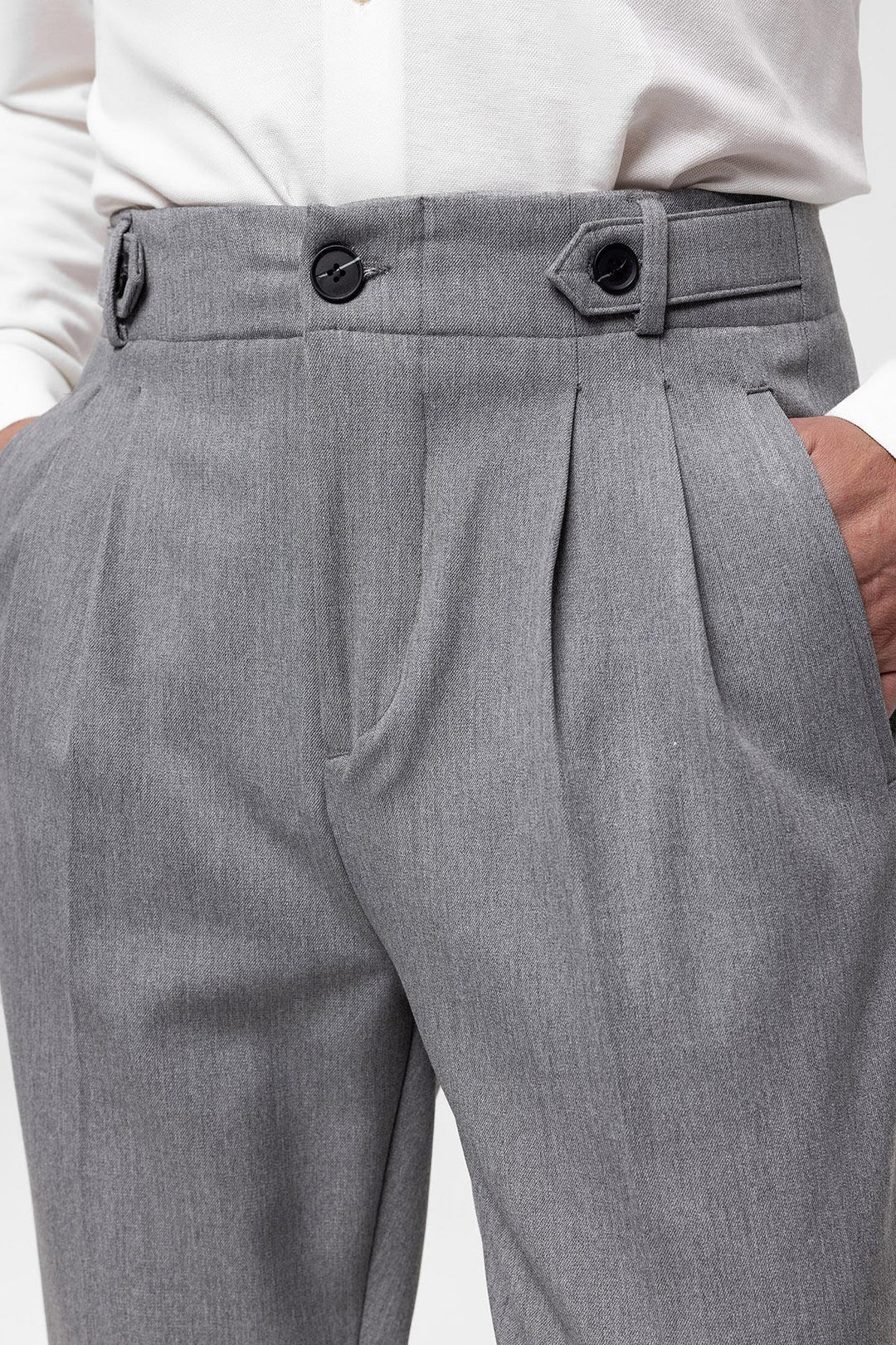 ANT High Waist (Boyfriend) Pleated Fabric Trousers - Houston