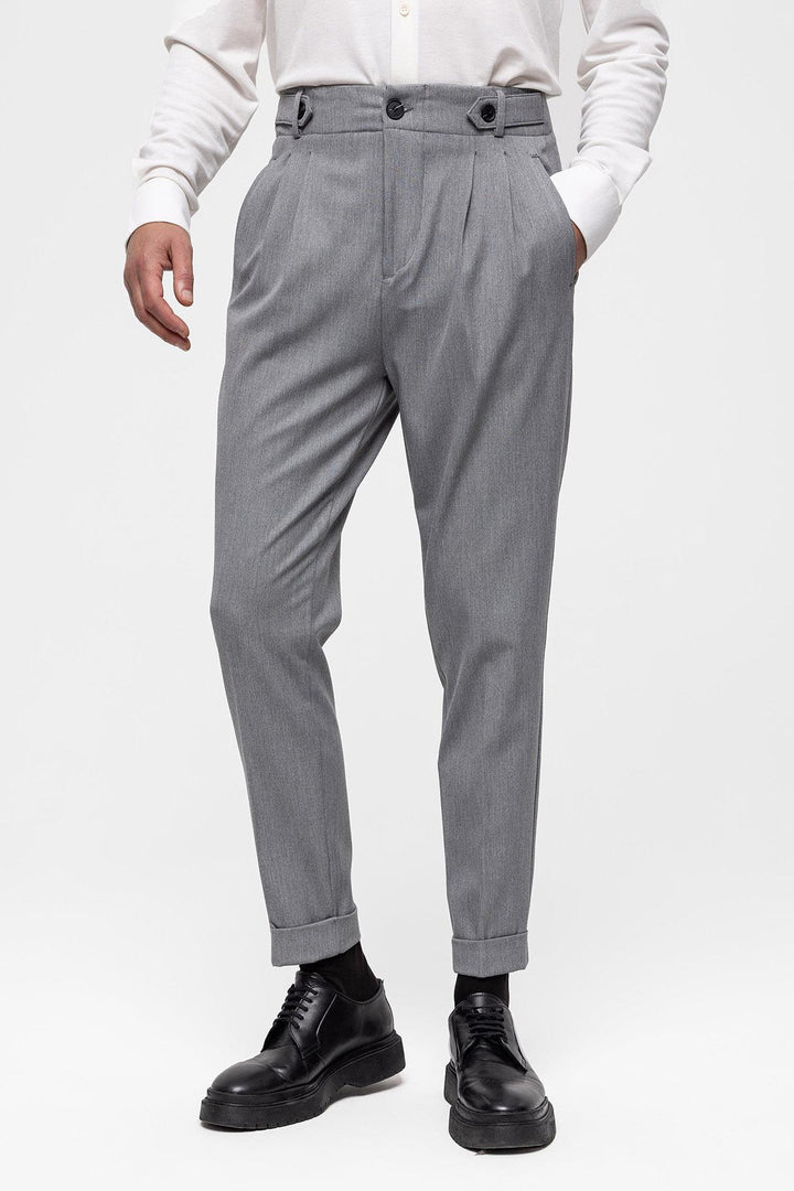 ANT High Waist (Boyfriend) Pleated Fabric Trousers - Houston