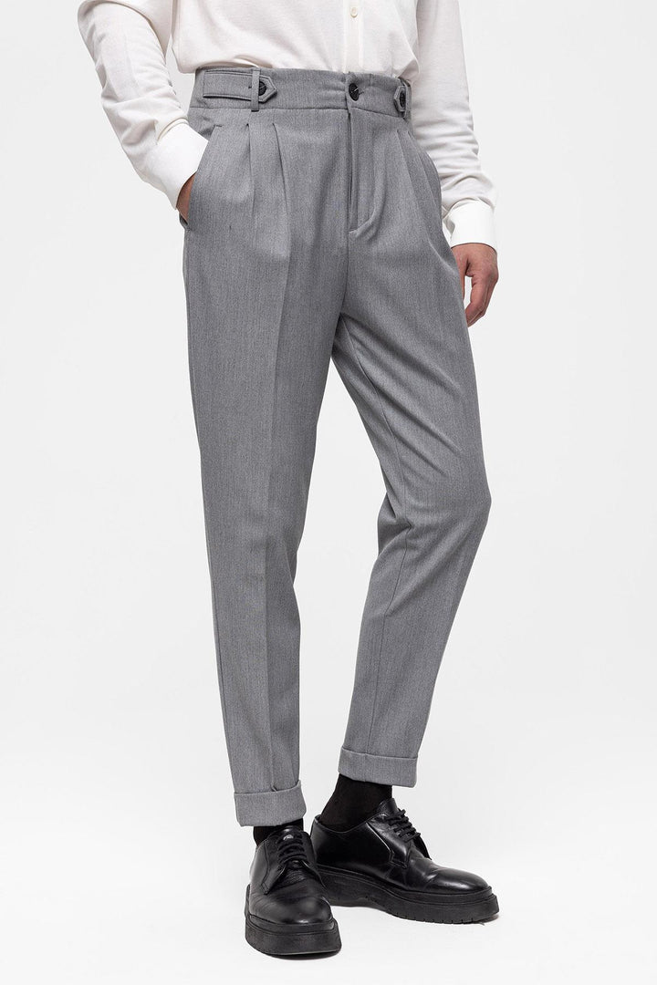 ANT High Waist (Boyfriend) Pleated Fabric Trousers - Houston