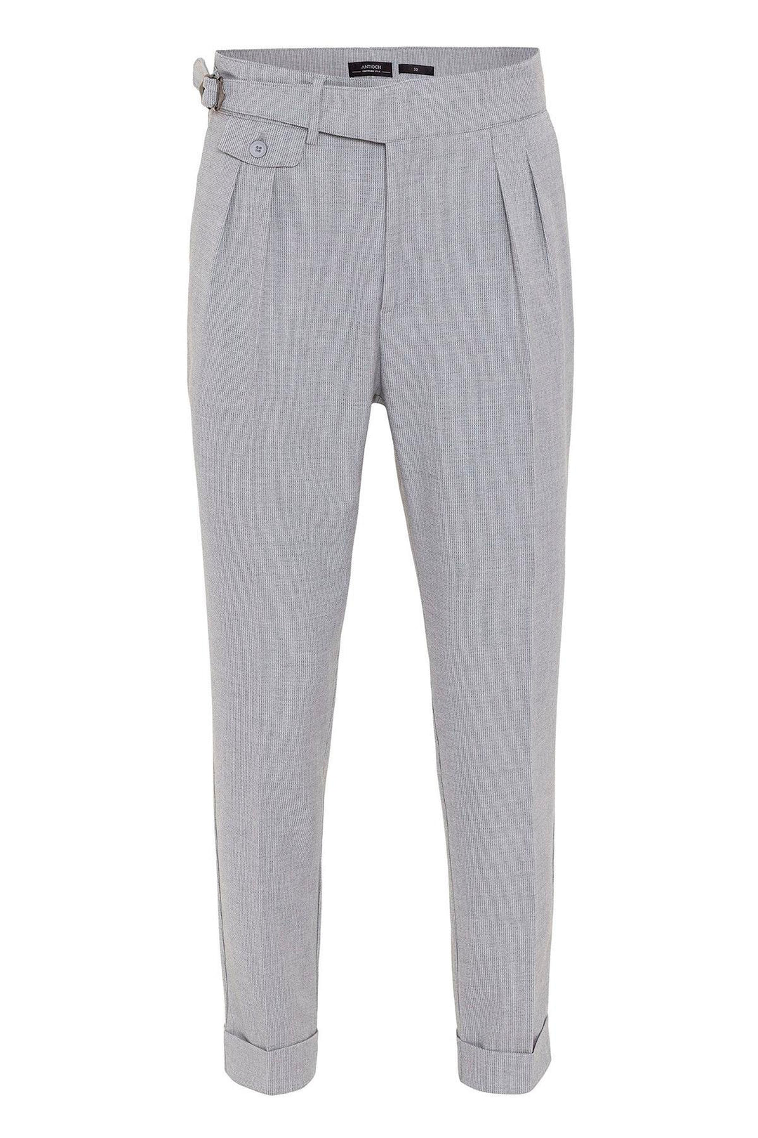 ANT High Waist (Boyfriend) Pleated Fabric Trousers With Buckle Belt - San Angelo
