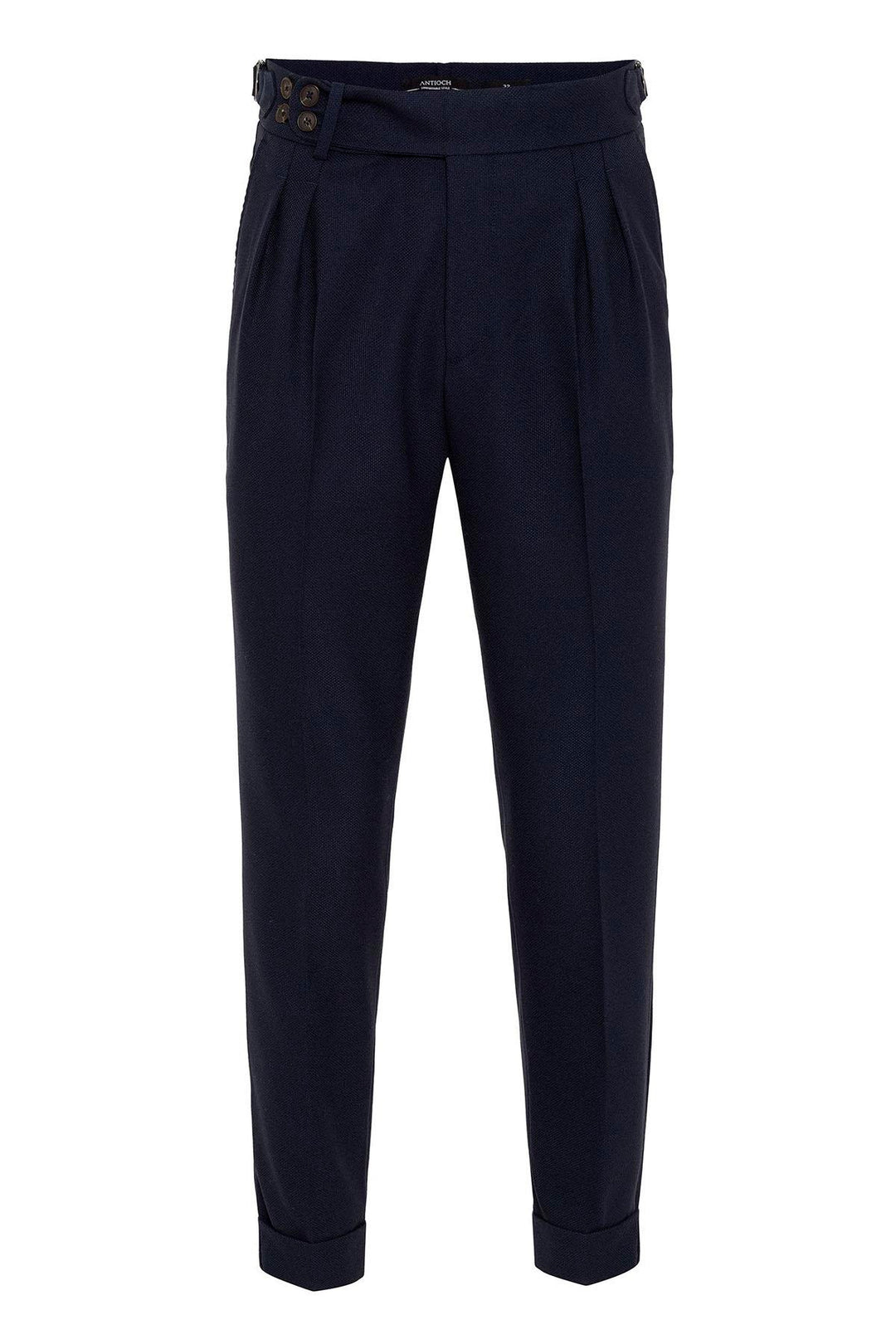 ANT High Waist (Boyfriend) Side Buckled Belt Detail Pleated Fabric Trousers - Parsippany-Troy Hills
