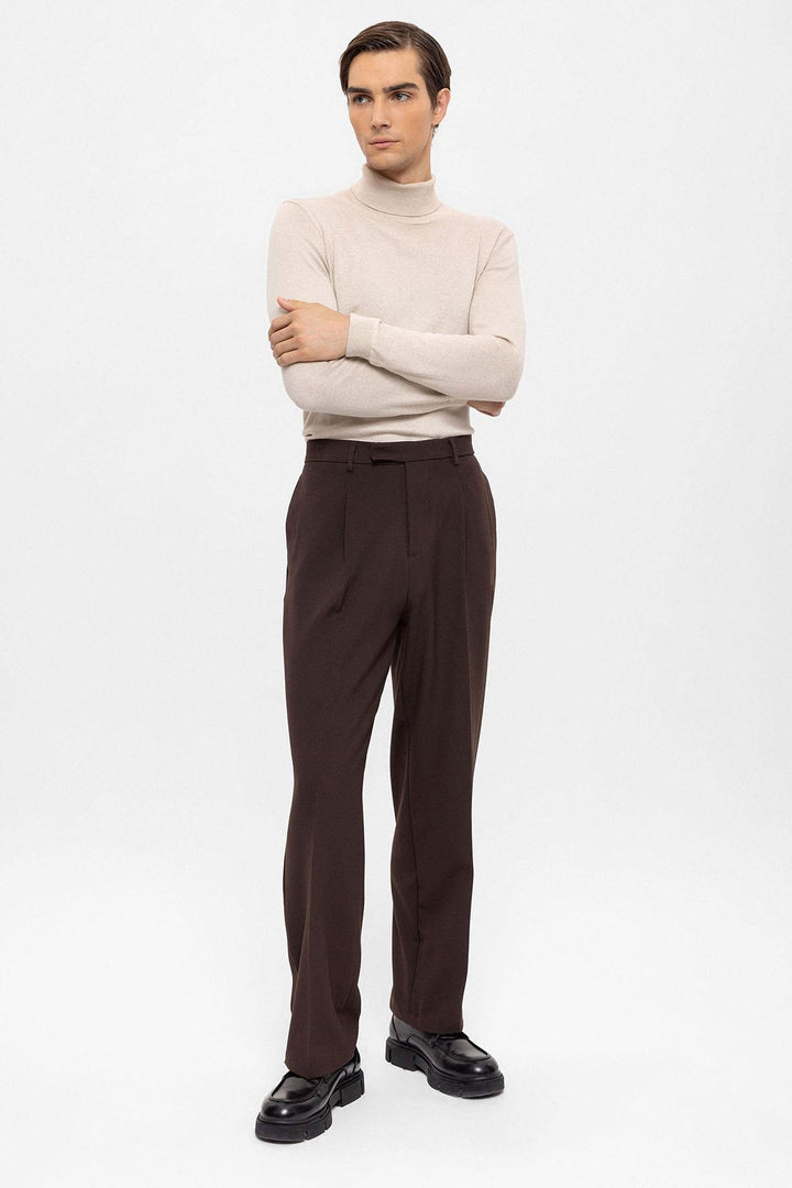 ANT High Waist Zippered Men's Trousers - Tepic