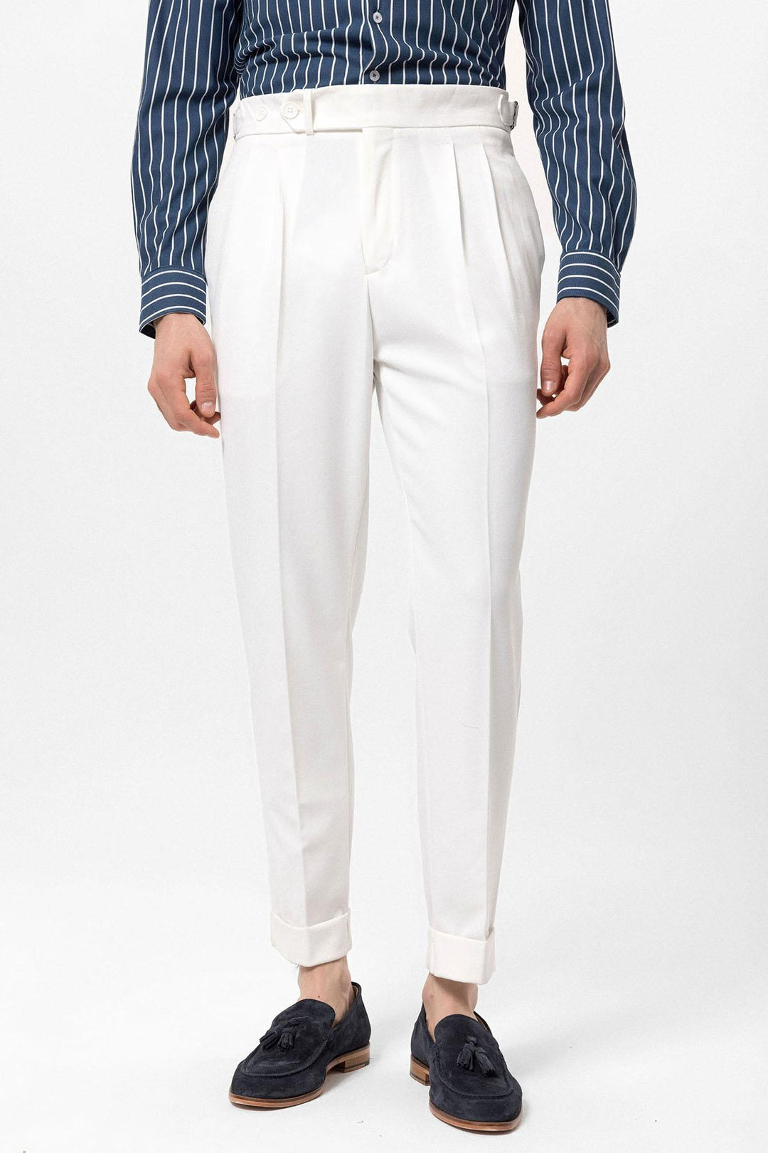 ANT High Waist Pleated Carrot Fit Men's Trousers - Campeche