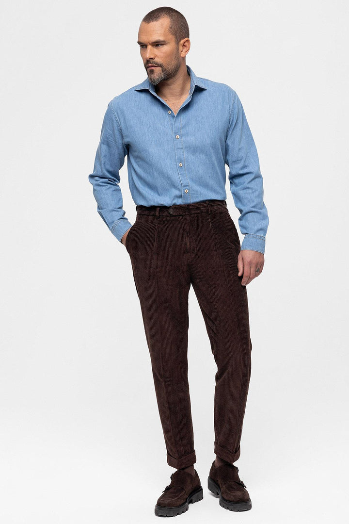 ANT High Waist Pleated Velvet Men's Trousers - Torrejón de Ardoz