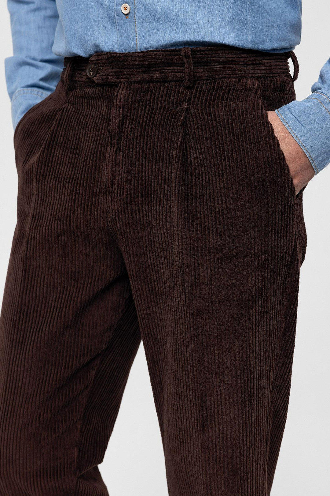 ANT High Waist Pleated Velvet Men's Trousers - Torrejón de Ardoz