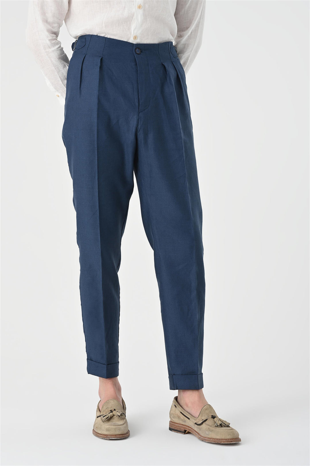 ANT High Waist Pleated Linen Men's Trousers - Dearborn