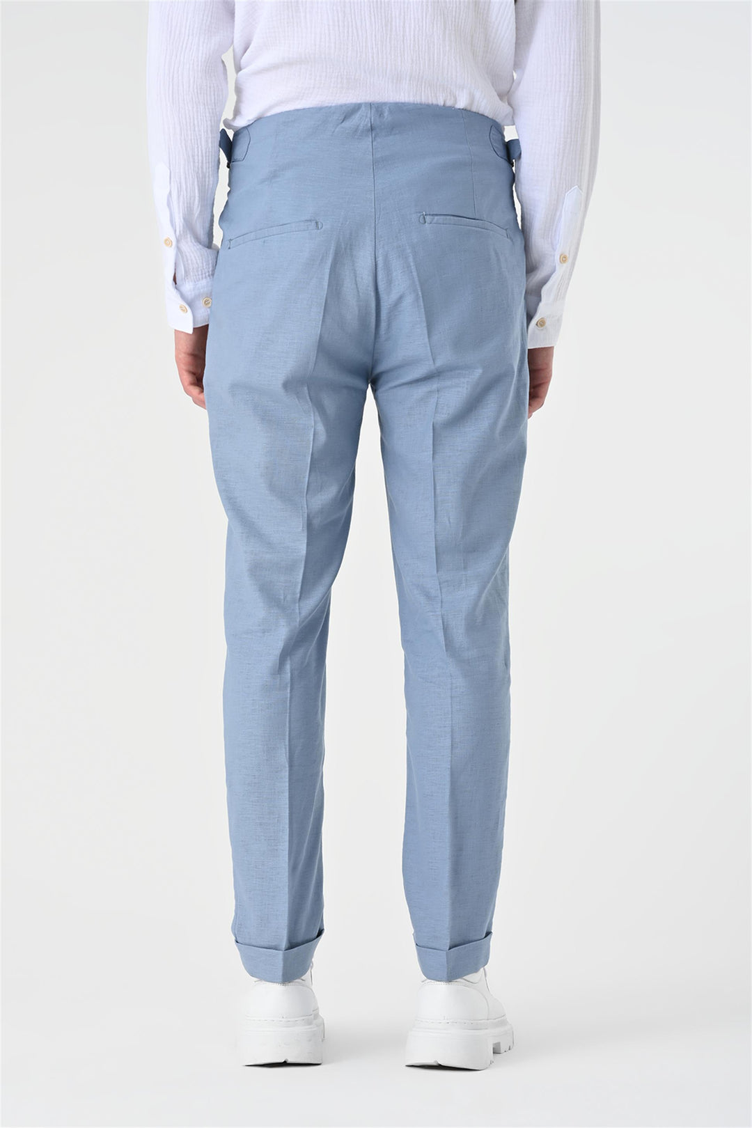 ANT High Waist Pleated Linen Men's Trousers - La Mesa