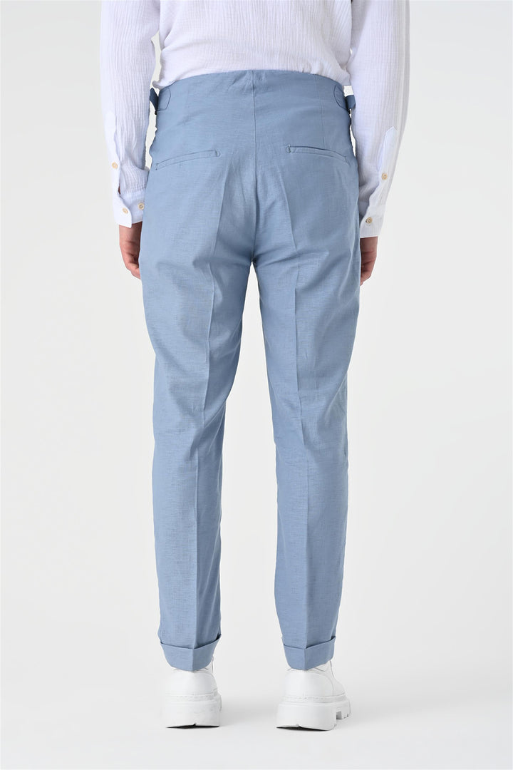 ANT High Waist Pleated Linen Men's Trousers - La Mesa