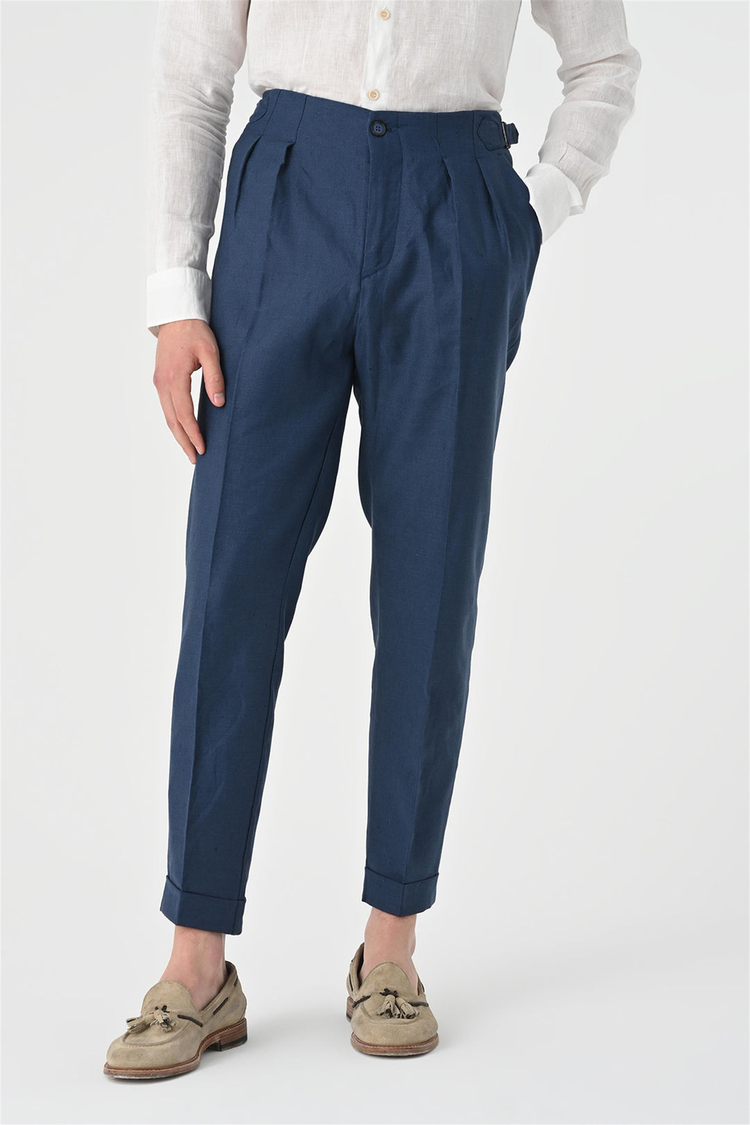 ANT High Waist Pleated Linen Men's Trousers - Dearborn