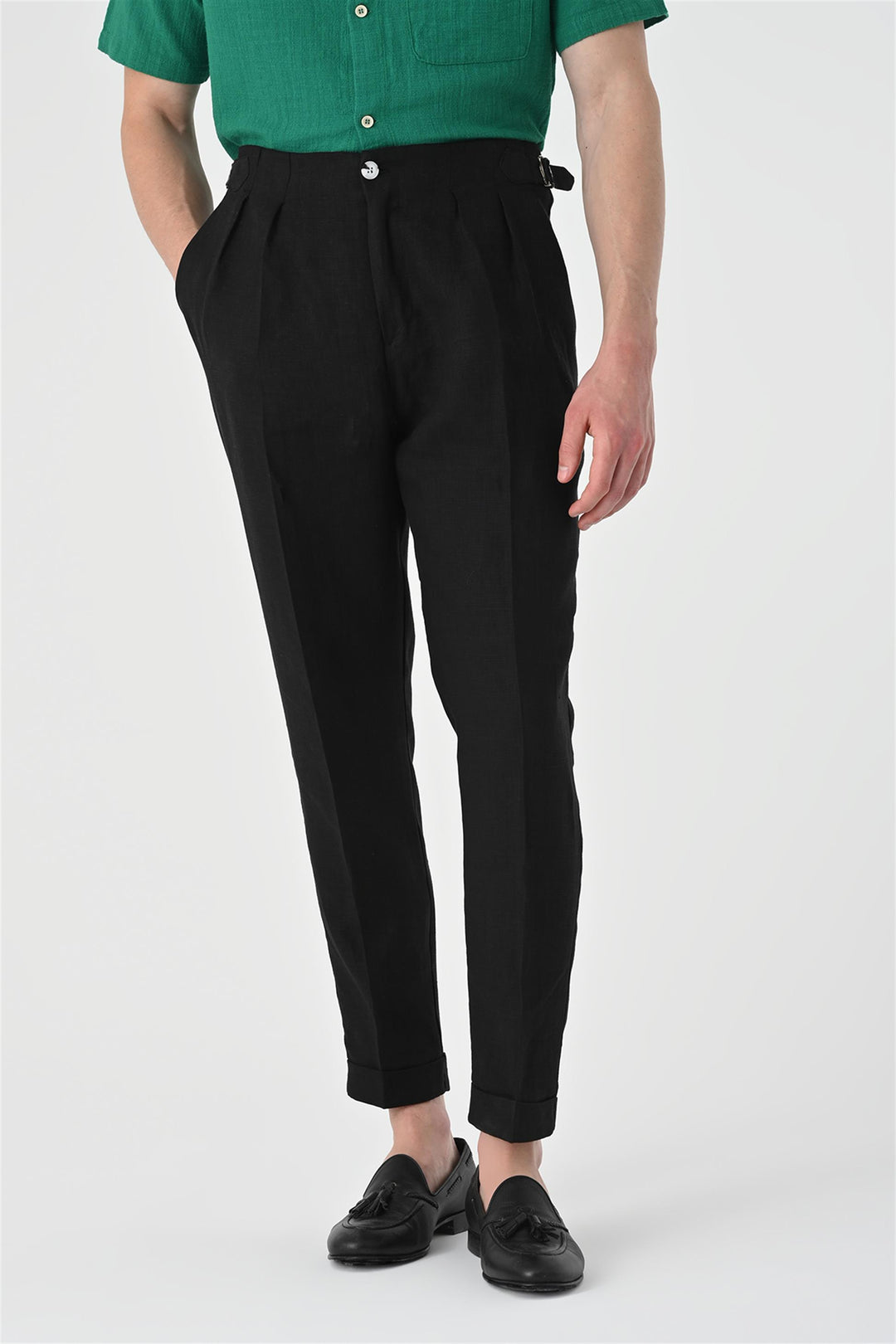 ANT High Waist Pleated Linen Men's Trousers - Cambrils