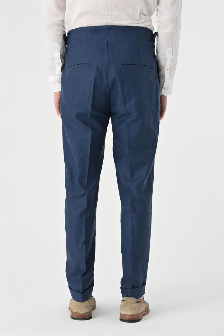 ANT High Waist Pleated Linen Men's Trousers - Dearborn