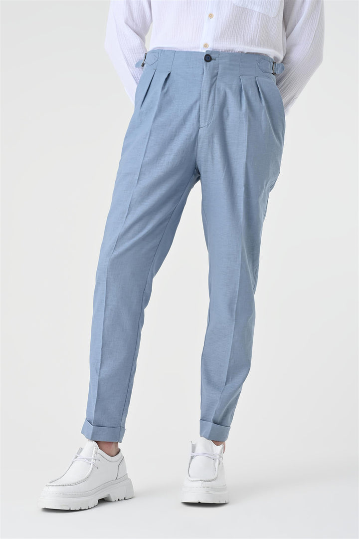 ANT High Waist Pleated Linen Men's Trousers - La Mesa