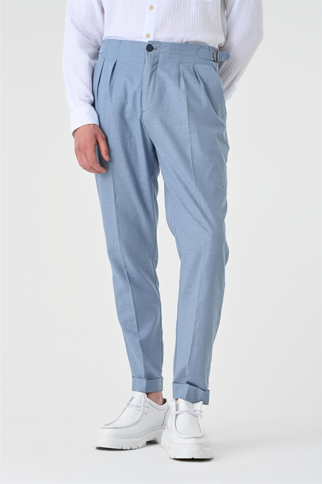 ANT High Waist Pleated Linen Men's Trousers - La Mesa