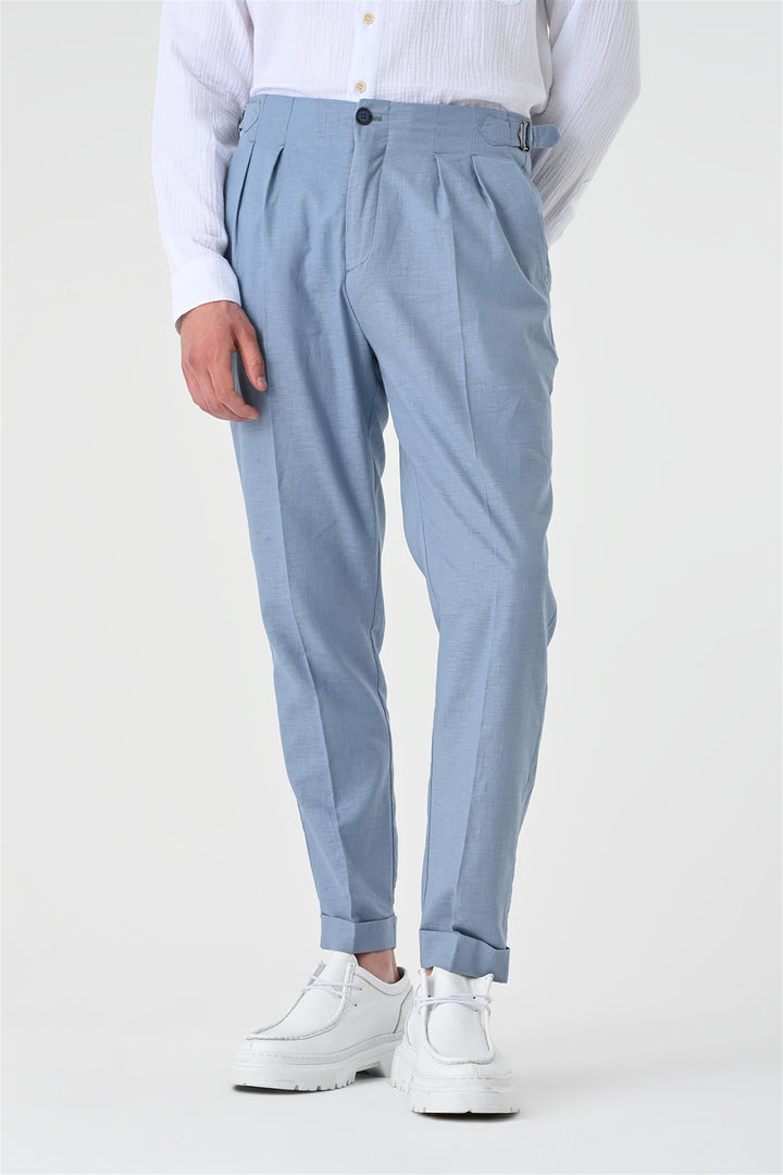 ANT High Waist Pleated Linen Men's Trousers - La Mesa