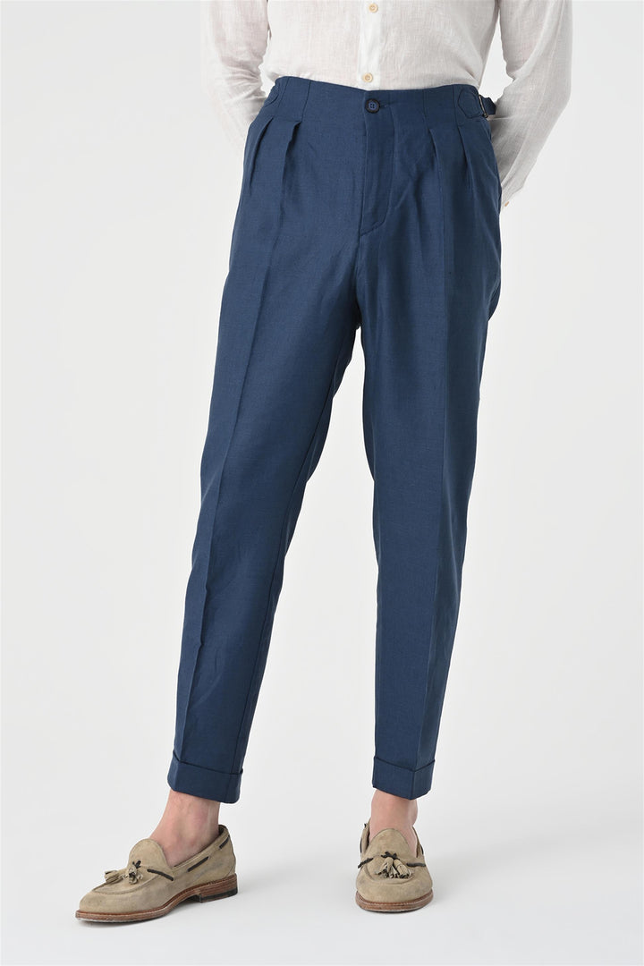 ANT High Waist Pleated Linen Men's Trousers - Dearborn