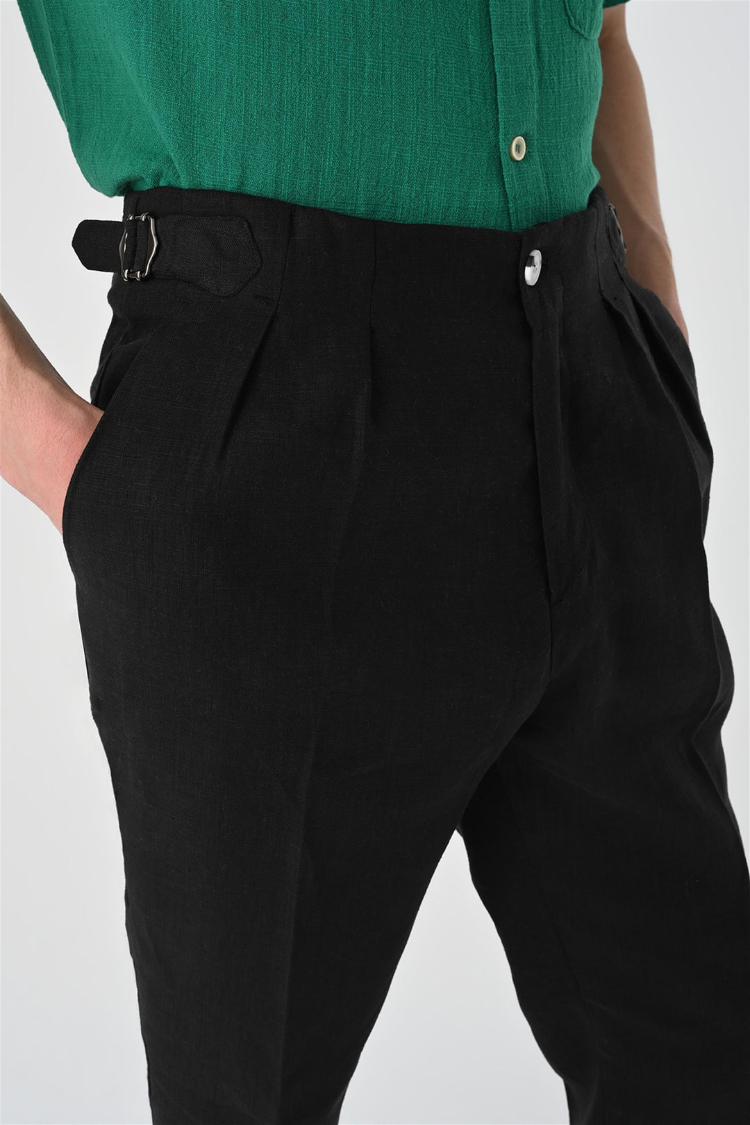 ANT High Waist Pleated Linen Men's Trousers - Cambrils