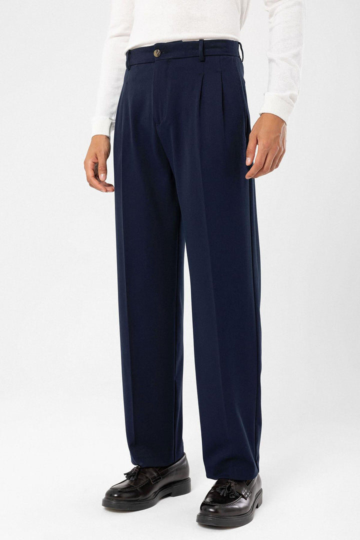 ANT High Waist Pleated Comfortable Fit Men's Trousers - Rialto