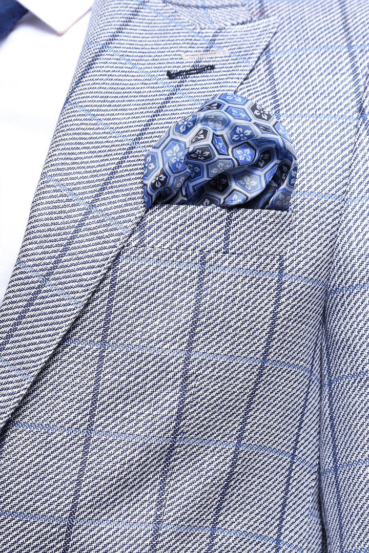 WSS Single Button Pointed Collar Light Blue Blazer  - Villa del Carbón