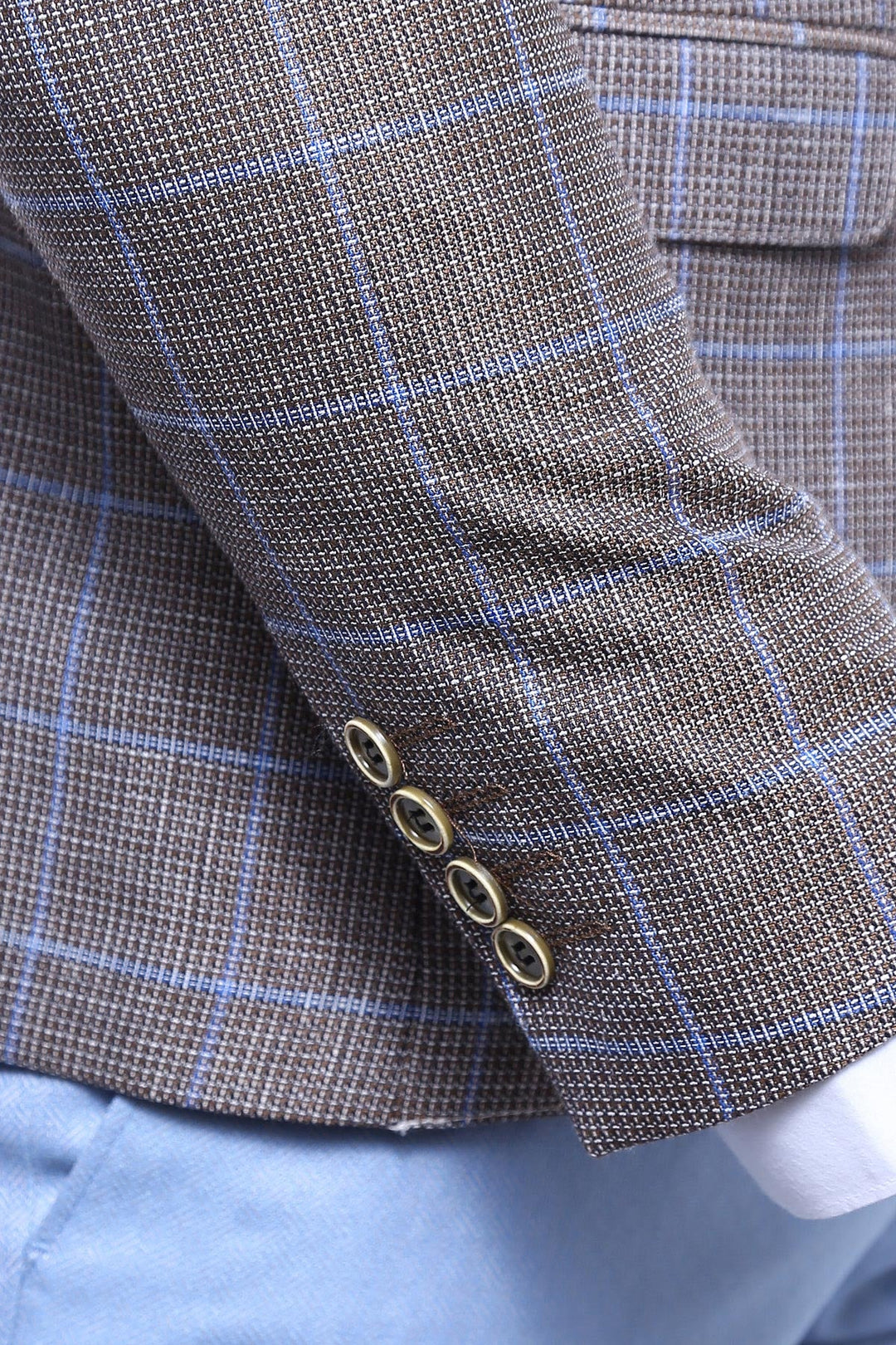 WSS Single Button Pointed Collar Brown Blazer  - Lübeck
