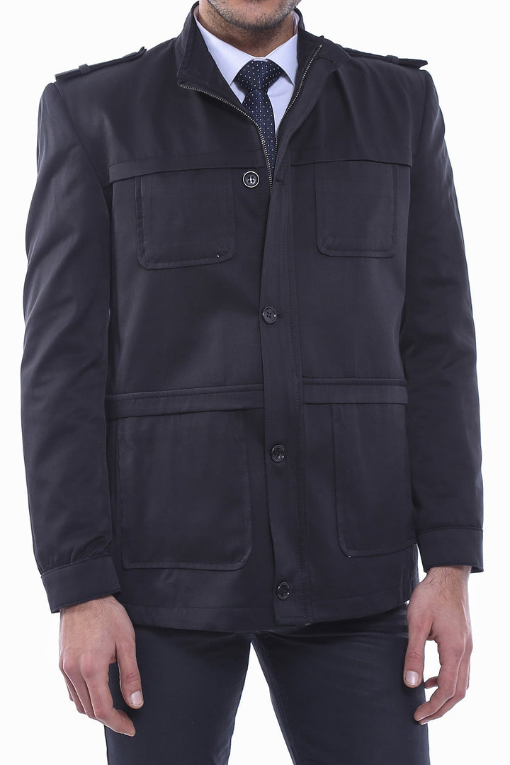 WSS Plain Black Men Short Coat  - Wigan