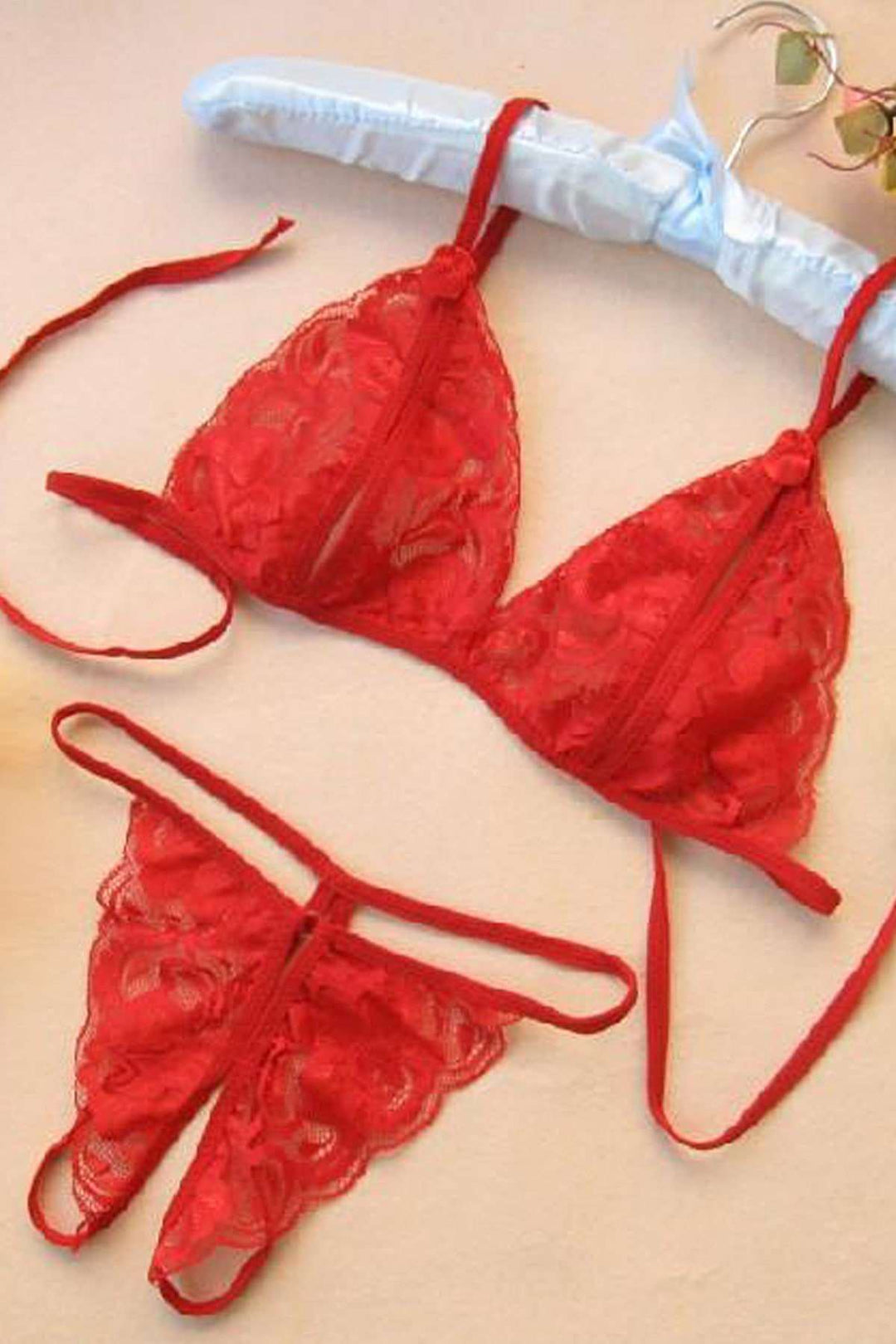 IFO Lace Fantasy Bra Set Red - Bartlett