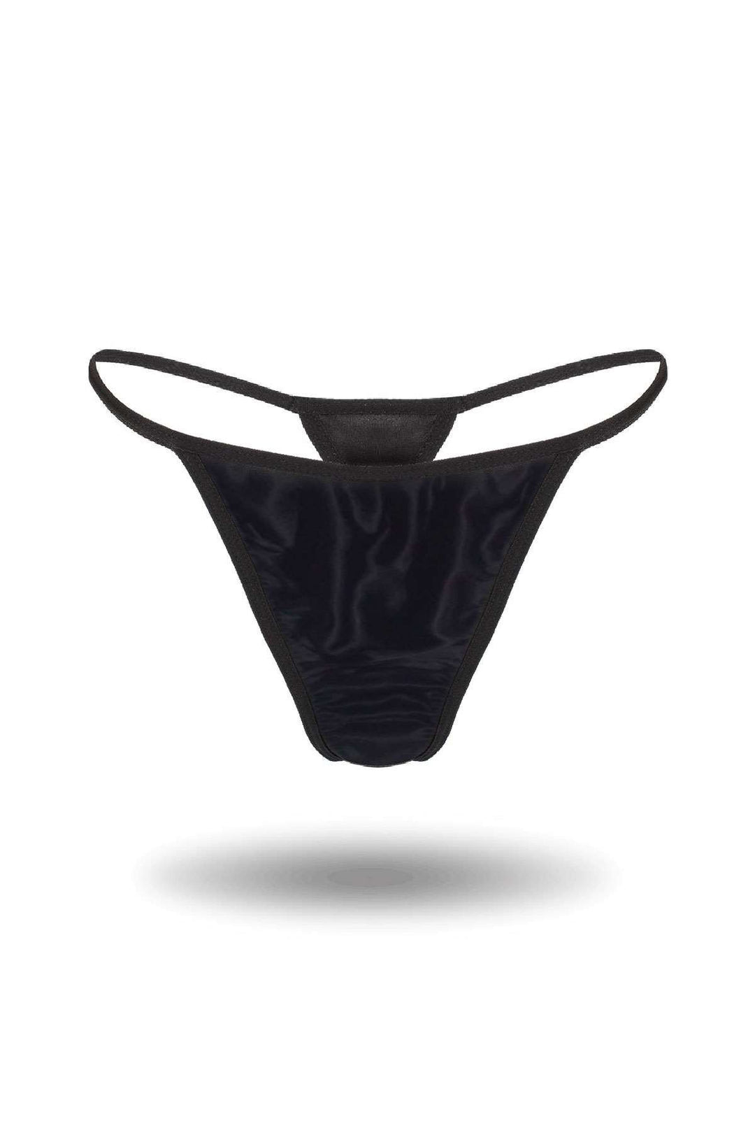 IFO Satin String Panties Black - Pickering