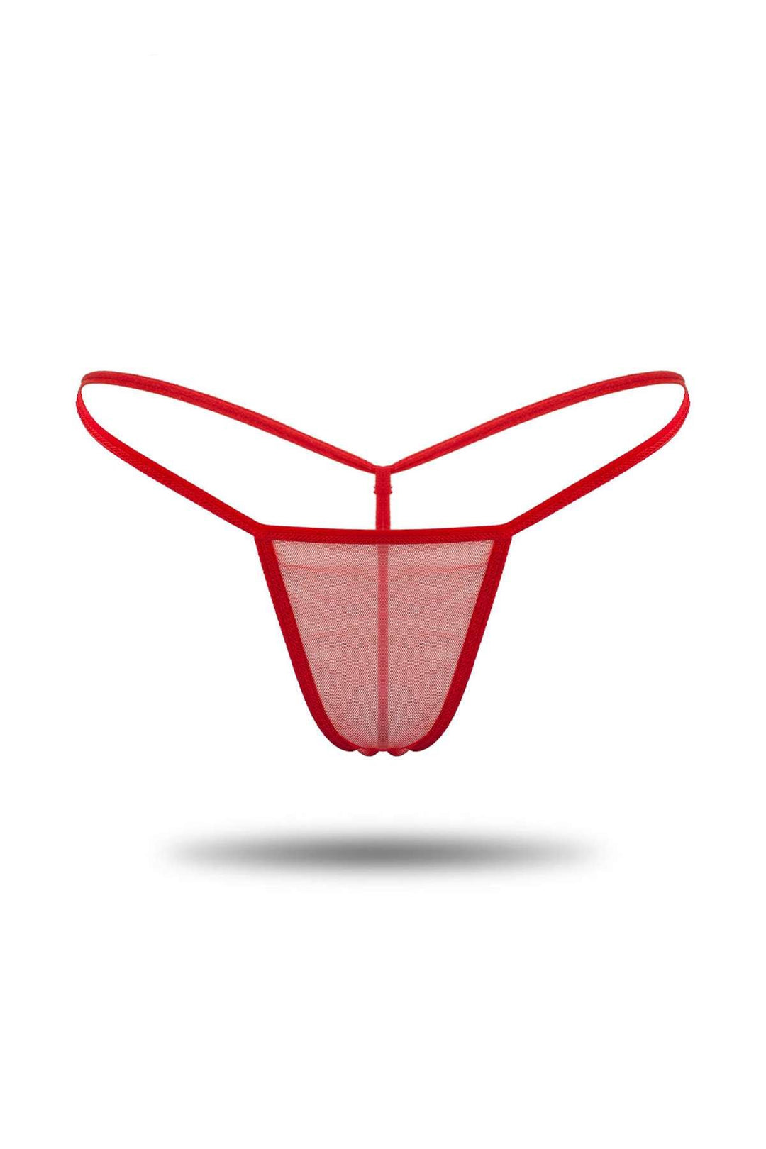 IFO Tulle Thong Panties Red - Utrera