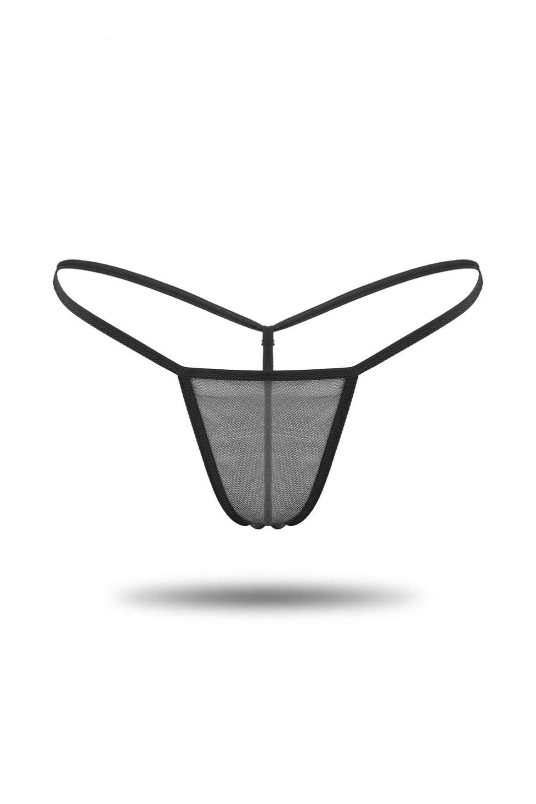 IFO Tulle Thong Panties Black - Argenteuil