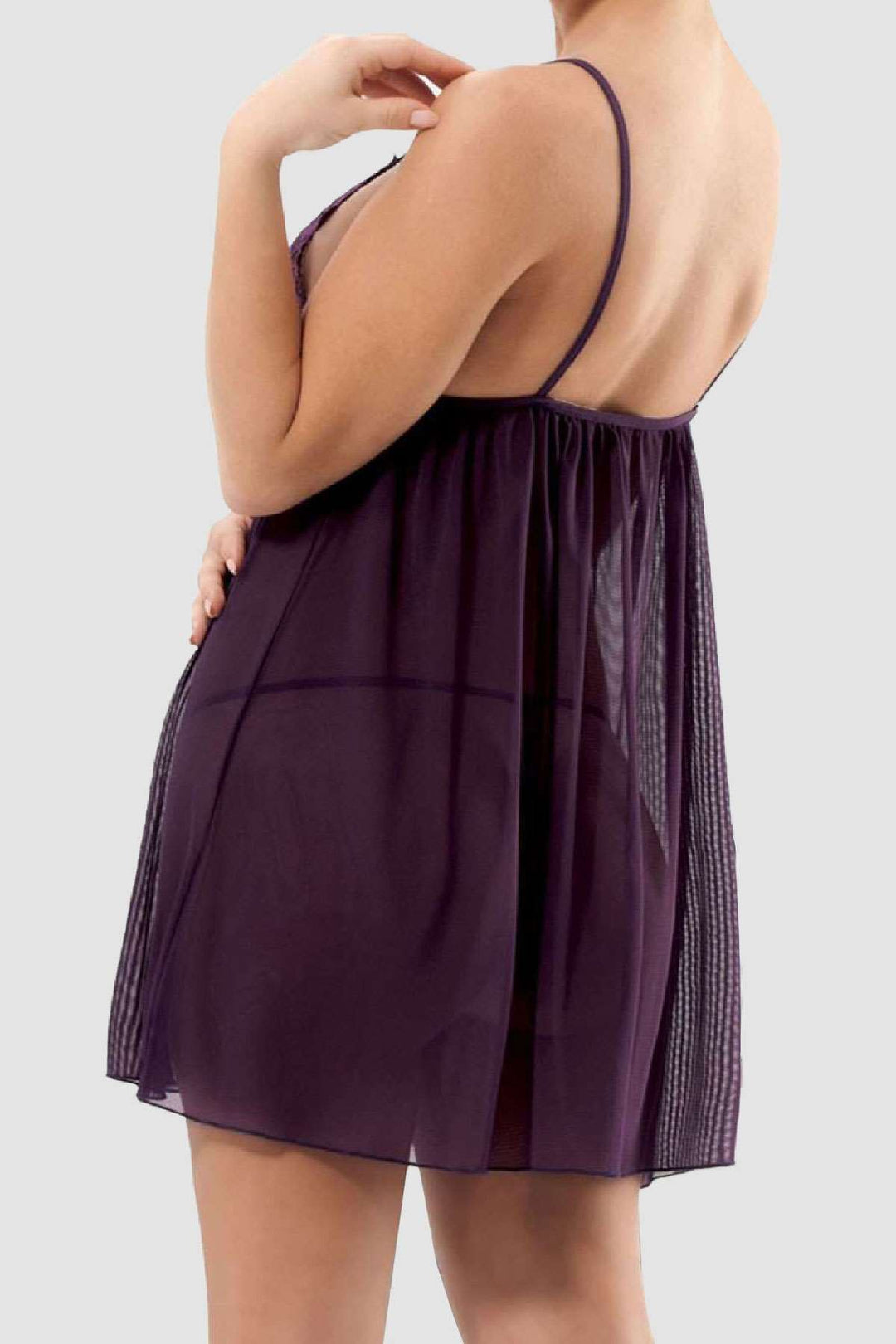 IFO Tulle Babydoll Nightgown Set Purple - Umán