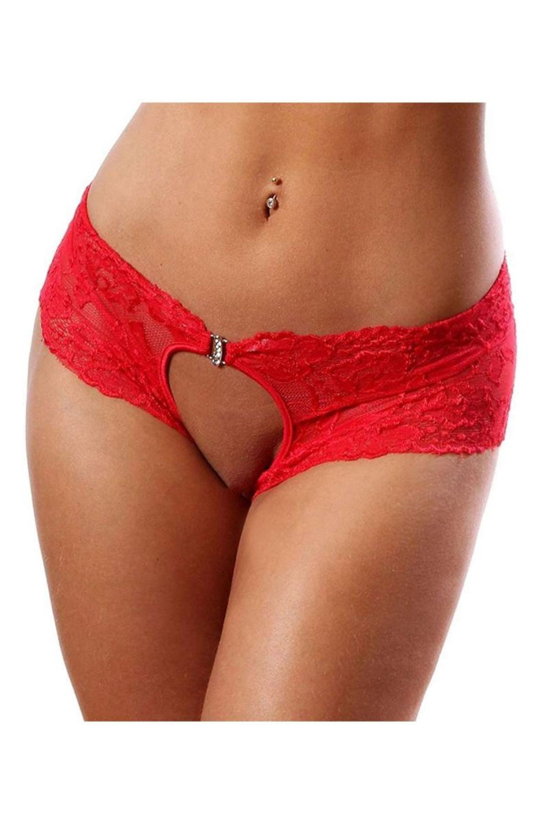 IFO Open Crotch Fantasy Panties Red - Bremen