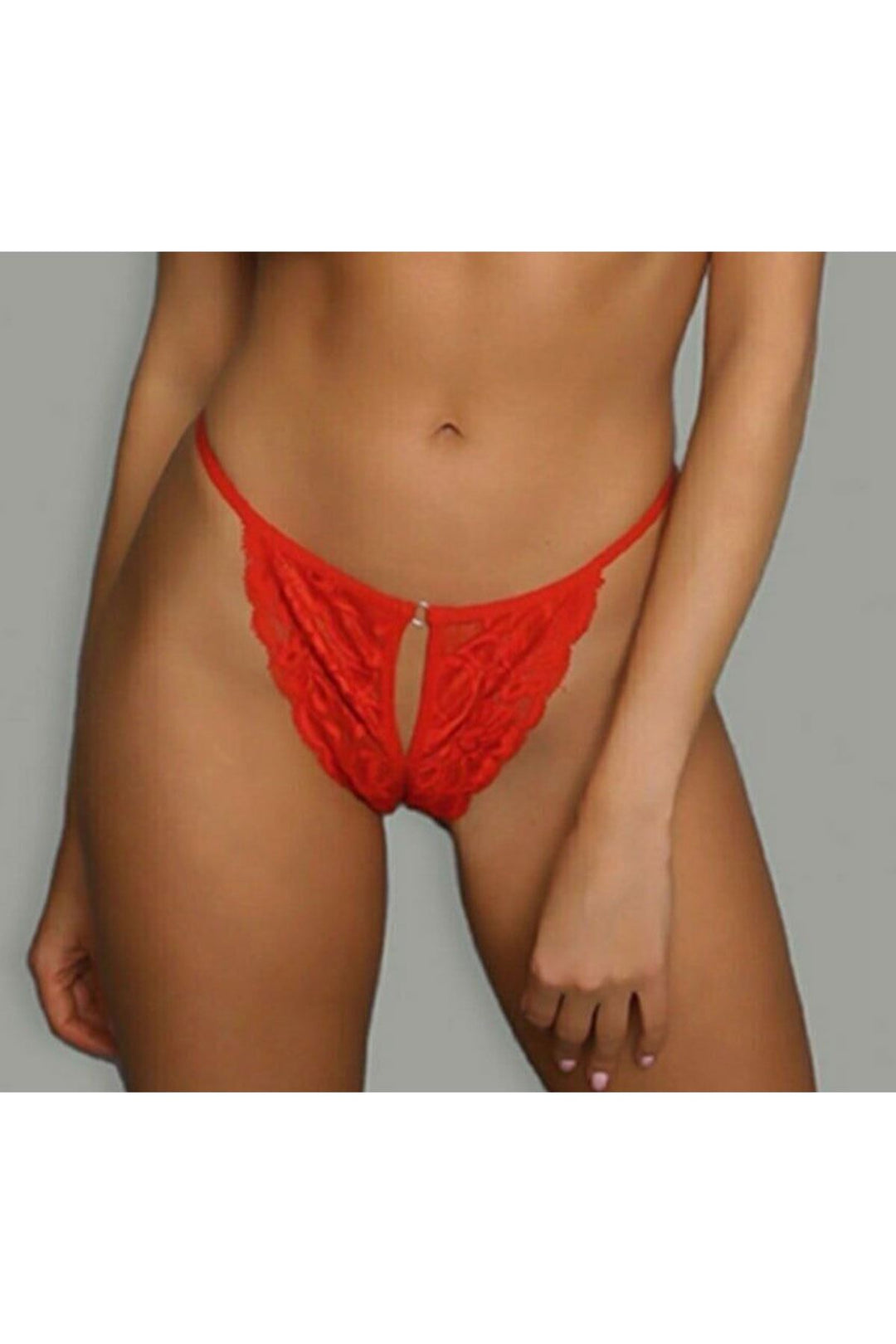 IFO Open Crotch Fantasy Panties Red - Yucaipa