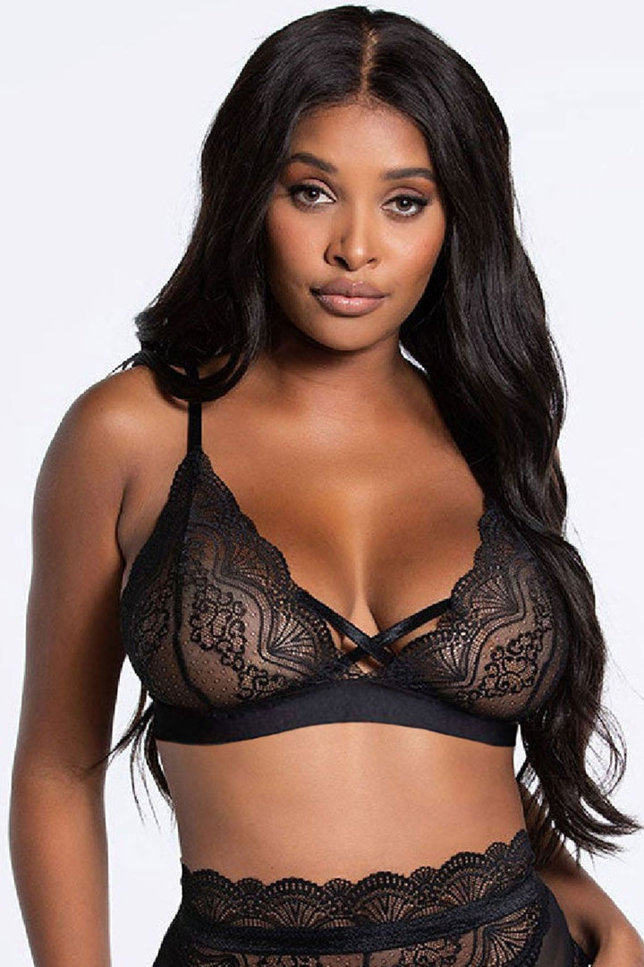IFO Cross String Detailed Bra Black - North Hempstead