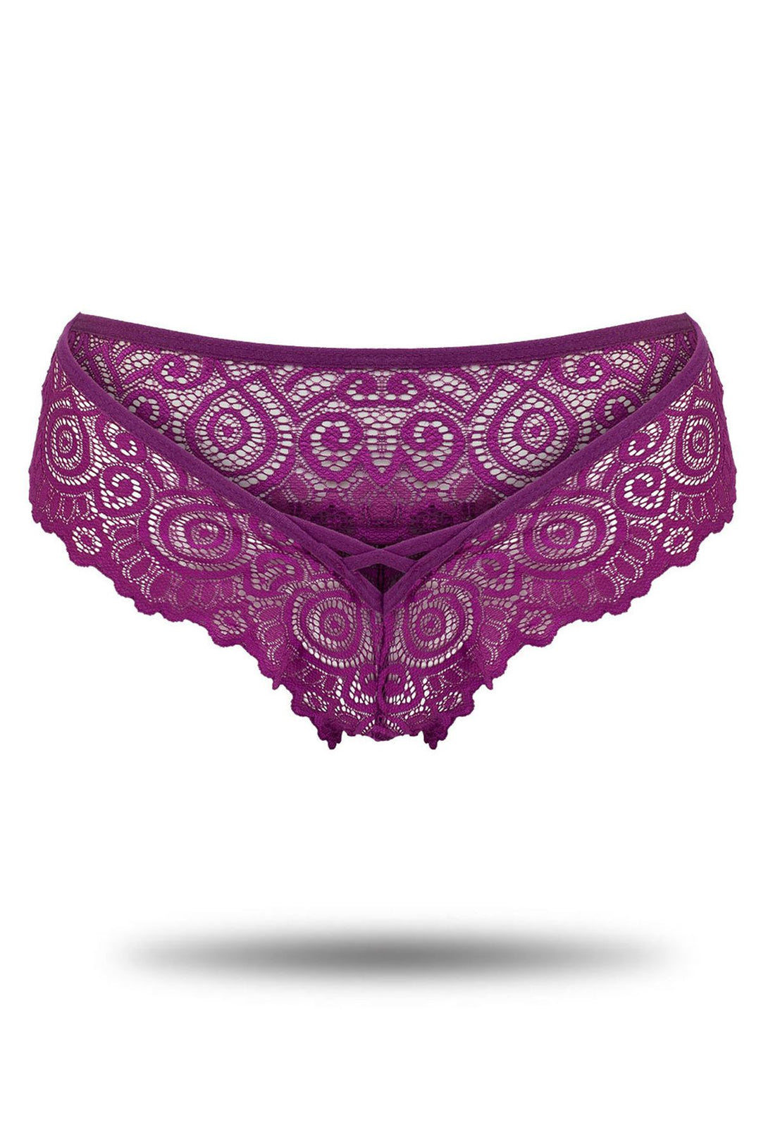 IFO Lace Front String Detail Panties Purple - Maricopa