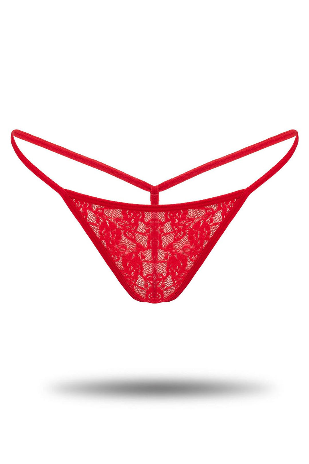 IFO Red Lace Thong in Front - Sittingbourne