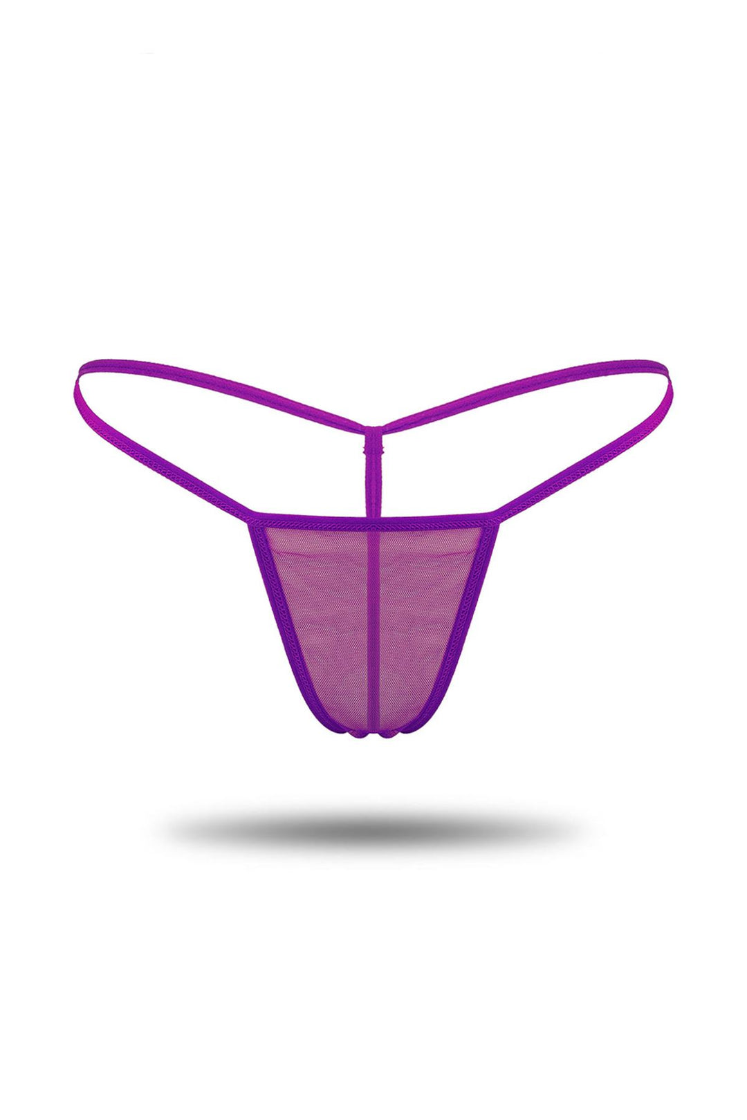 IFO Tulle Thong Panties Purple - Slonim