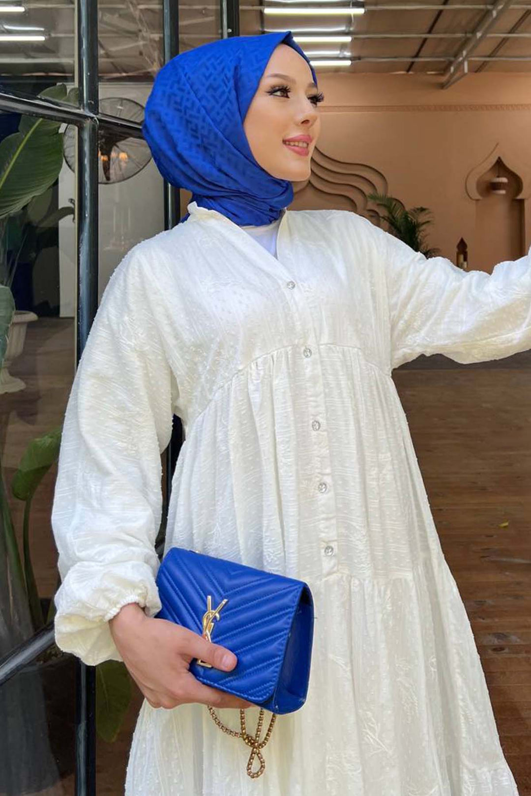 BNG Women Flower Embossed Dress White 1000 - Covina