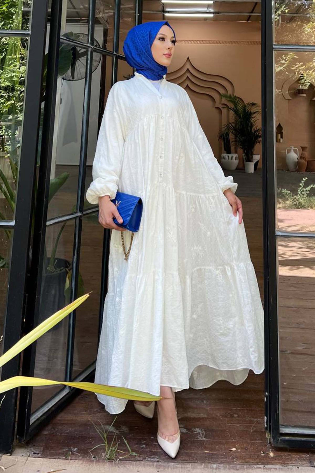 BNG Women Flower Embossed Dress White 1000 - Covina