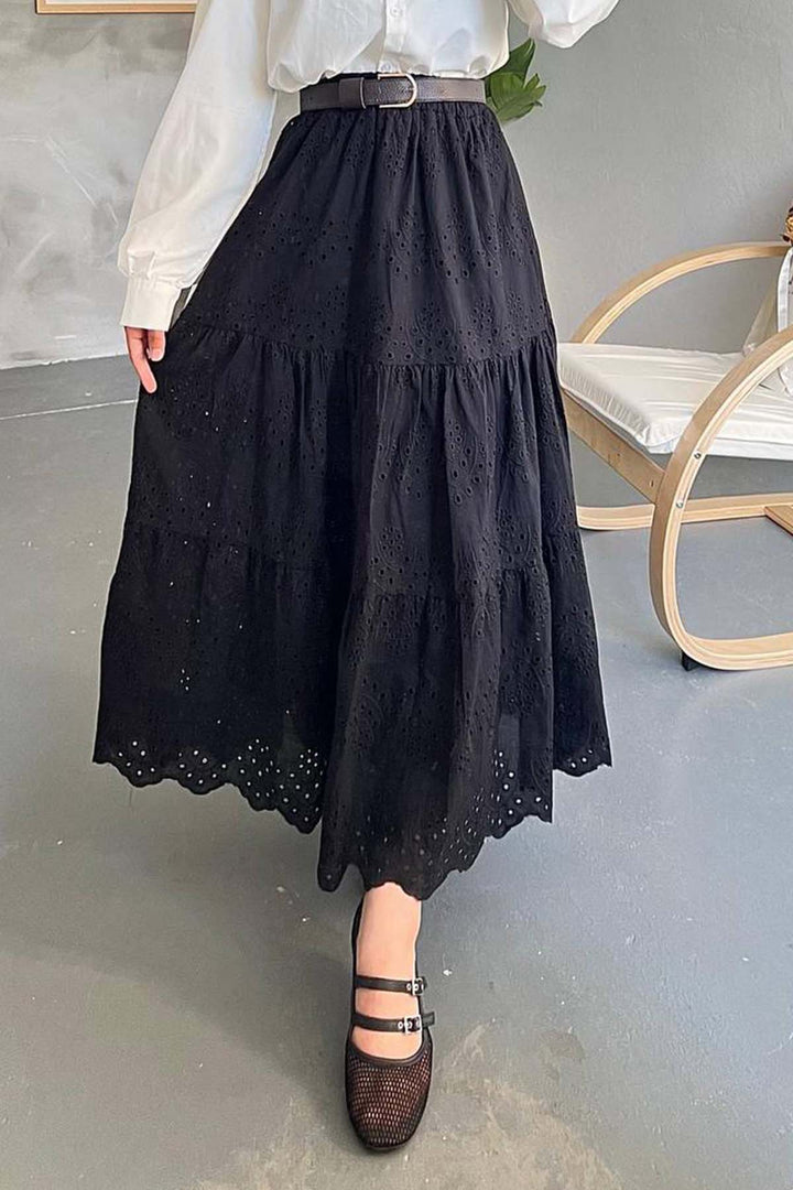 BNG Women İncili Brode Etek Siyah 1395 - Ogden