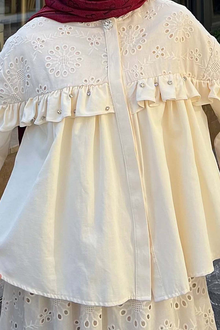 BNG Women Stone Detailed Beige Skirt Suit 3007 - Boston