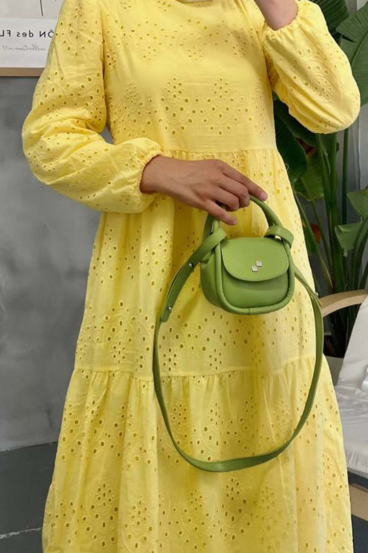 BNG Women Lace Dress Lemon Yellow 1073 - Kobryn