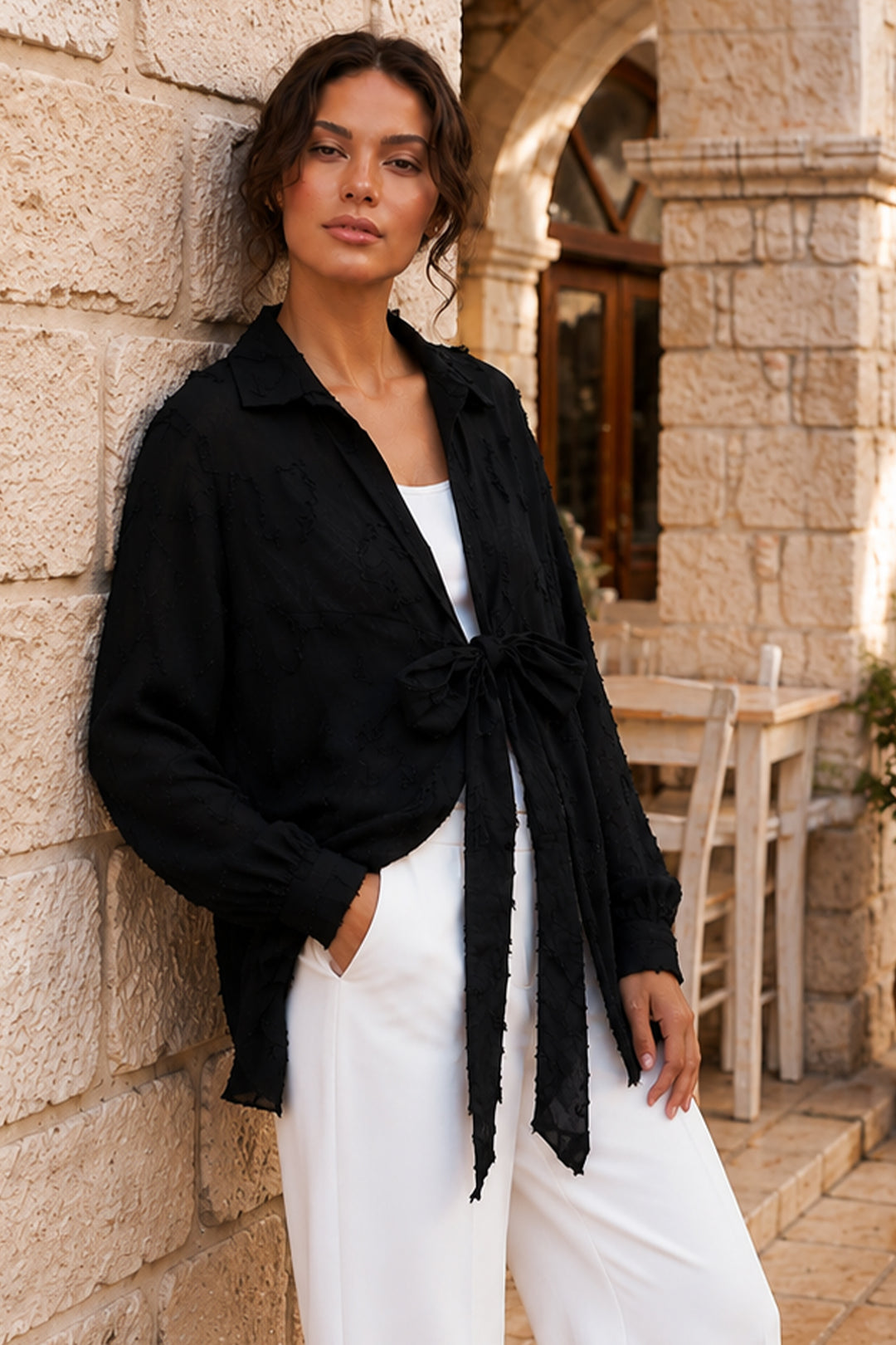 BNG Women Bağlamalı Kimono S2334 Siyah - Vernon