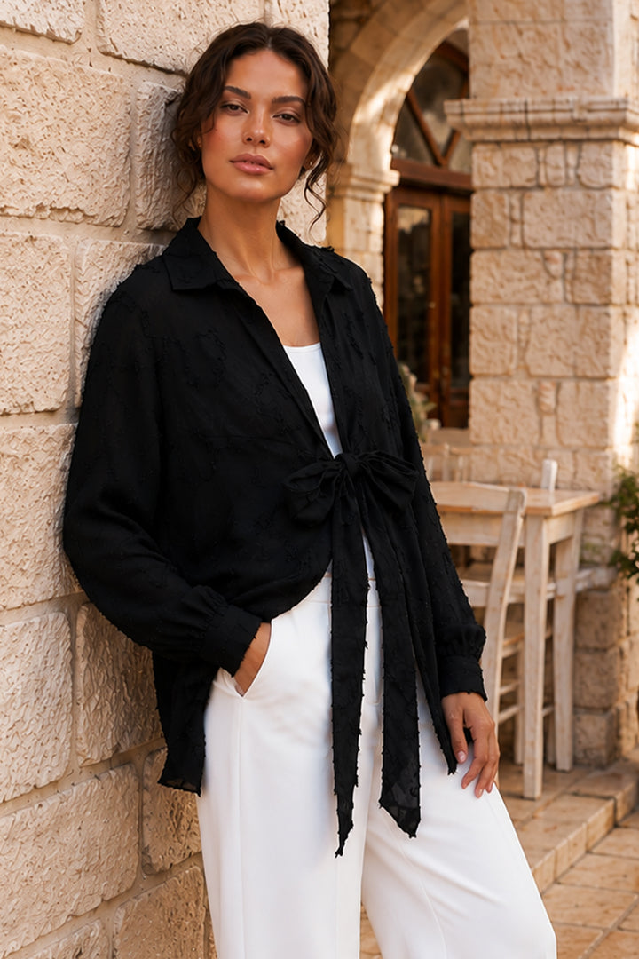 BNG Women Bağlamalı Kimono S2334 Siyah - Vernon