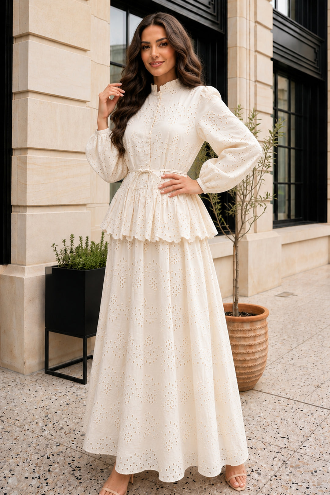 BNG Women Fisto Etekli Takım A7019 Krem - Beckum