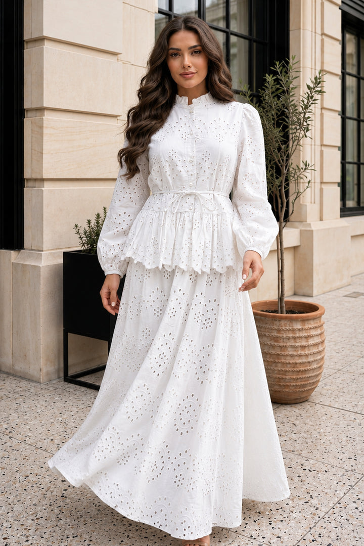 BNG Women Fisto Etekli Takım A7019 Beyaz - Gilbert