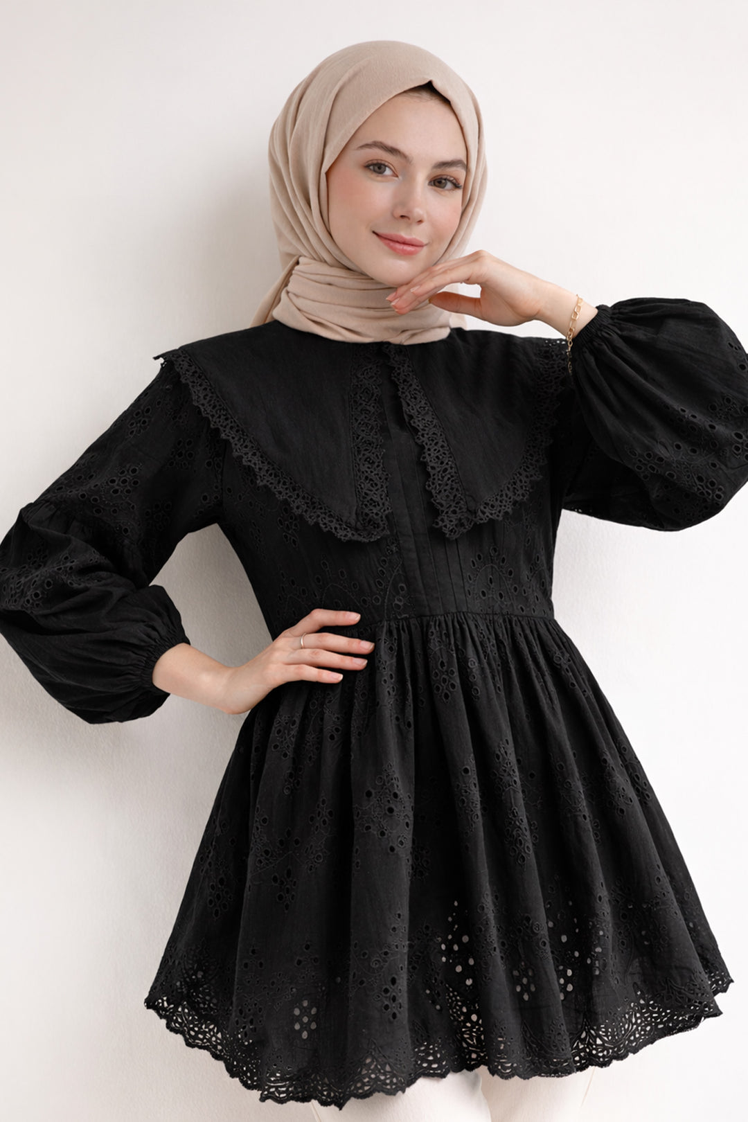 BNG Women Bebe Yaka Fisto Tunik A1420 Siyah - Tuscaloosa
