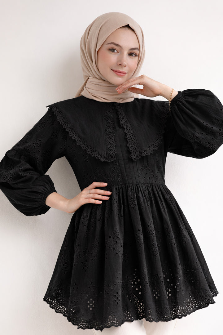 BNG Women Bebe Yaka Fisto Tunik A1420 Siyah - Tuscaloosa
