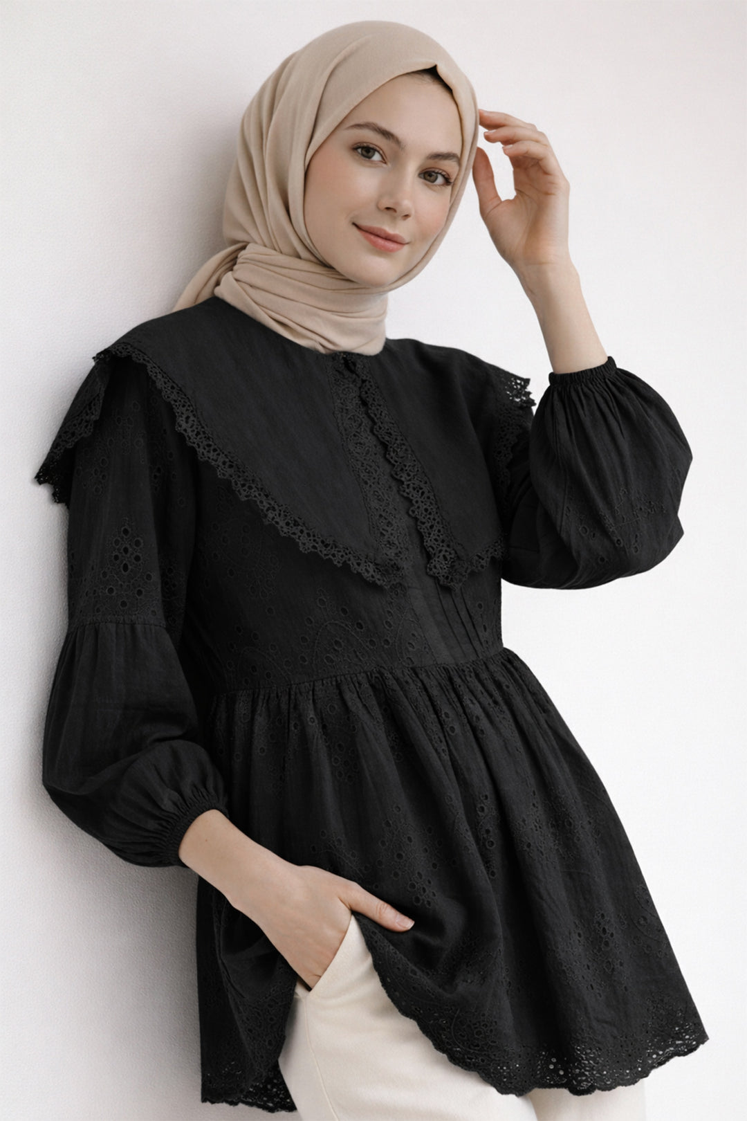 BNG Women Bebe Yaka Fisto Tunik A1420 Siyah - Tuscaloosa