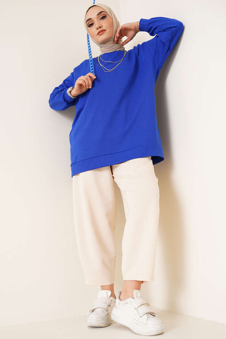 BNG Women Tunic Sweatshirt in Saxe Blue - Clermont