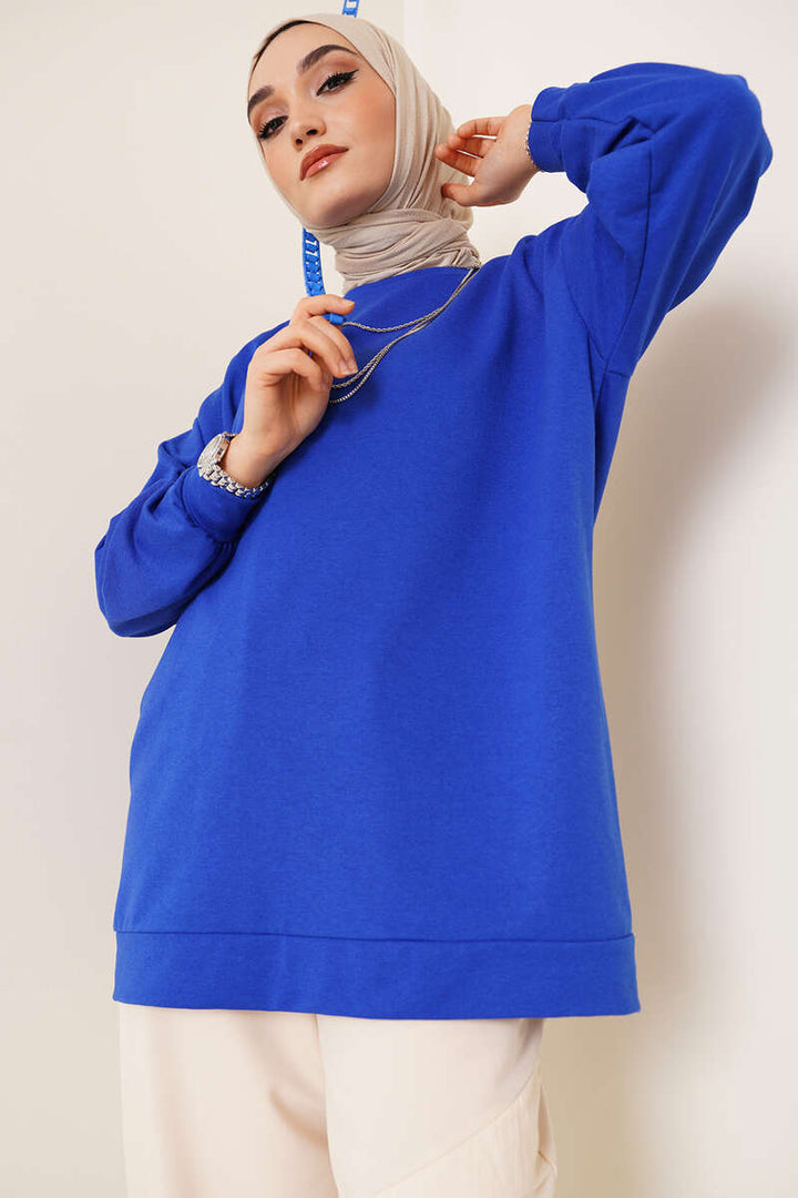 BNG Women Tunic Sweatshirt in Saxe Blue - Clermont