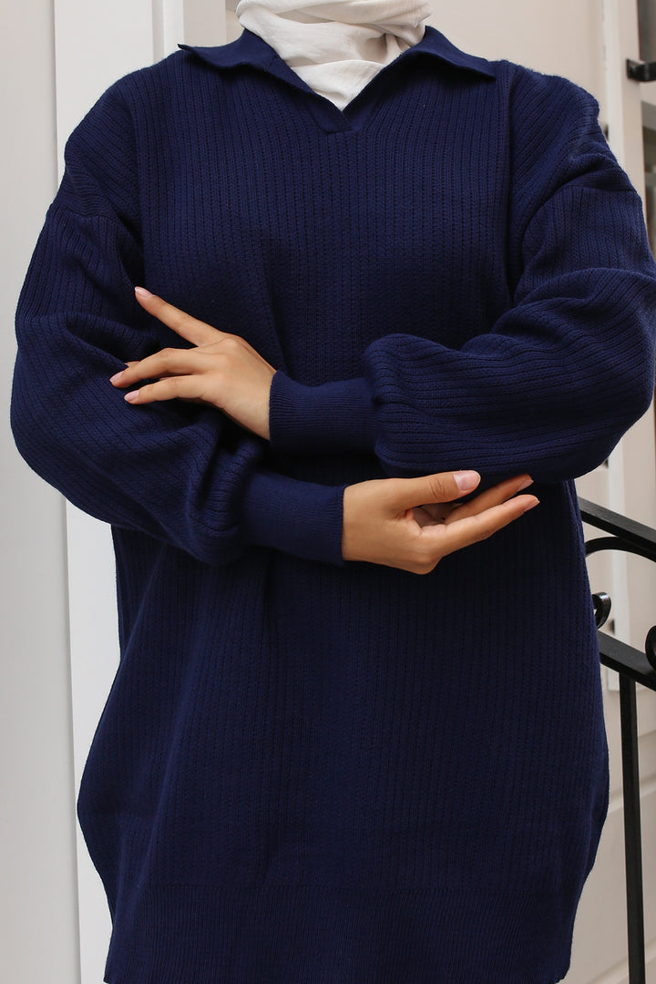 BNG Women -59 Yarn Knit Tunic Navy - كليرمونت